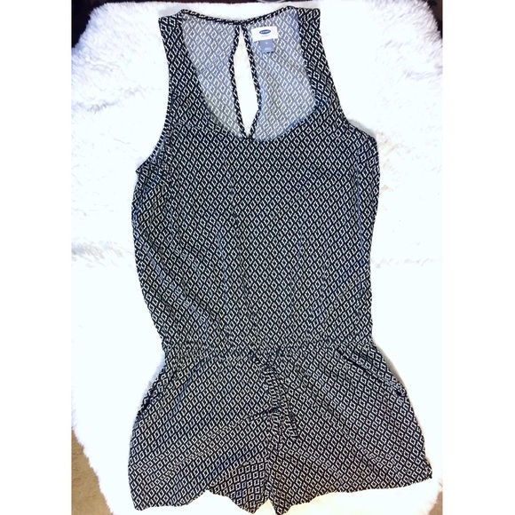 Old Navy Pants - Old Navy romper. Black & white geometric print.